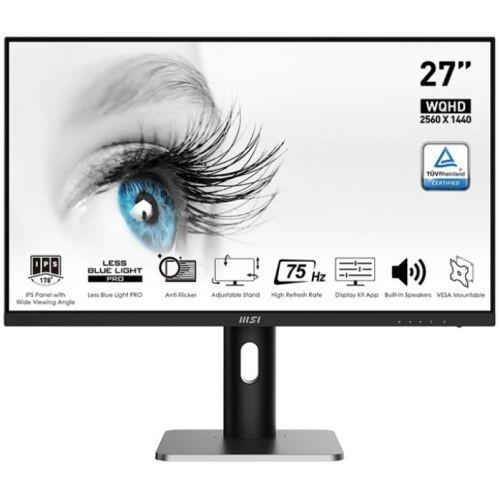 MSI PRO 27" MP273QP {IPS 2560x1440 75Hz 1ms 178/178 1000:1 8bit 2xHDMI1.4b Displayport1.2a 2x2W Pivot Height VESA} [9S6-3PB69H-027]