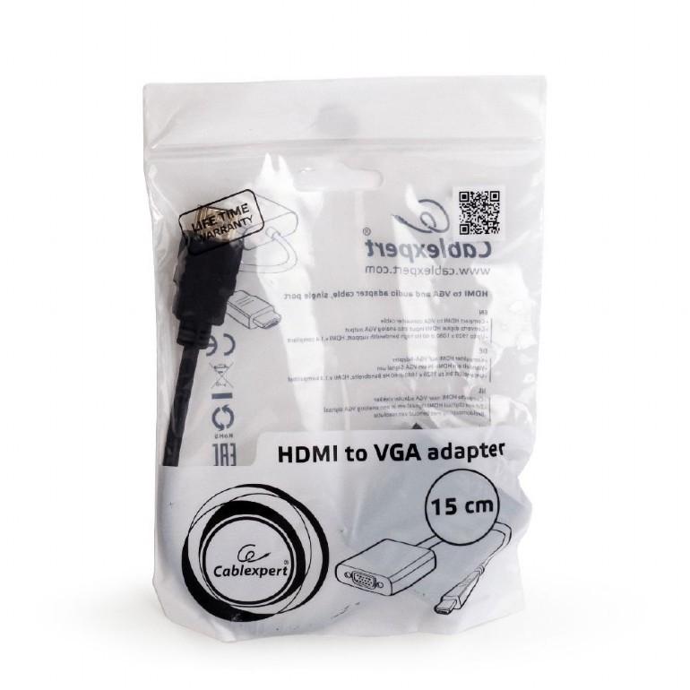 Gembird-Cablexpert Переходник HDMI-VGA, 19M/15F (A-HDMI-VGA-03)