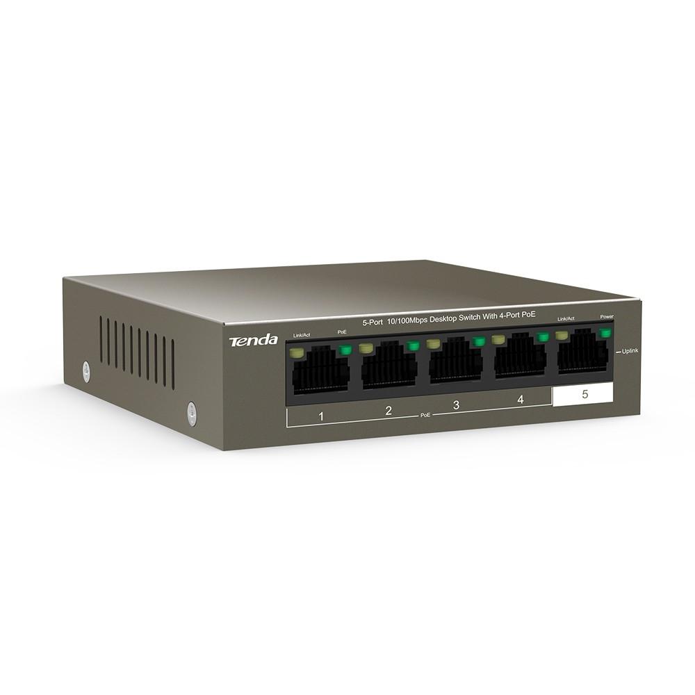 TENDA TEF1105P-4-63W Коммутатор настольный 5-Ports 10/100 Base-TX 4-Ports PoE(PoE бюджет 58W)
