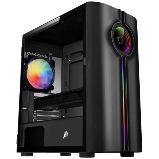 Корпус 1STPLAYER INFINITE SPACE IS3 Black / mATX, TG / 1x120mm RGB fan inc. / IS3-BK-1F2