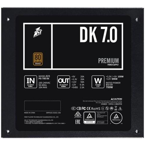 1STPLAYER Блок питания DK PREMIUM 700W / ATX 2.4, APFC, 80 PLUS BRONZE, 120mm fan / PS-700AX