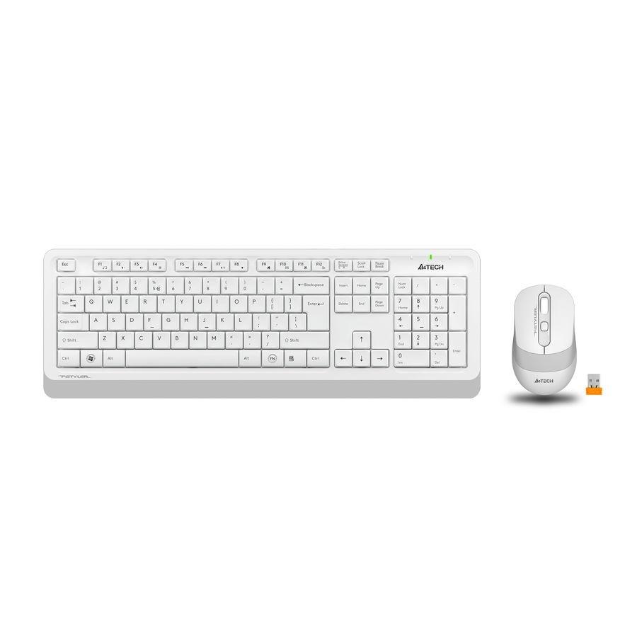 Клавиатура и мышь Wireless A4Tech FG1010 WHITE бело-серая, USB [1147575]