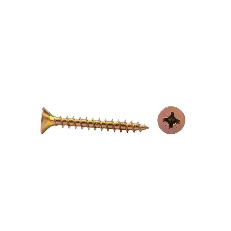 Rexant 1111-0540-4 Саморез универсальный KRANZ 5х40, желтый цинк, пакет (20шт.)
