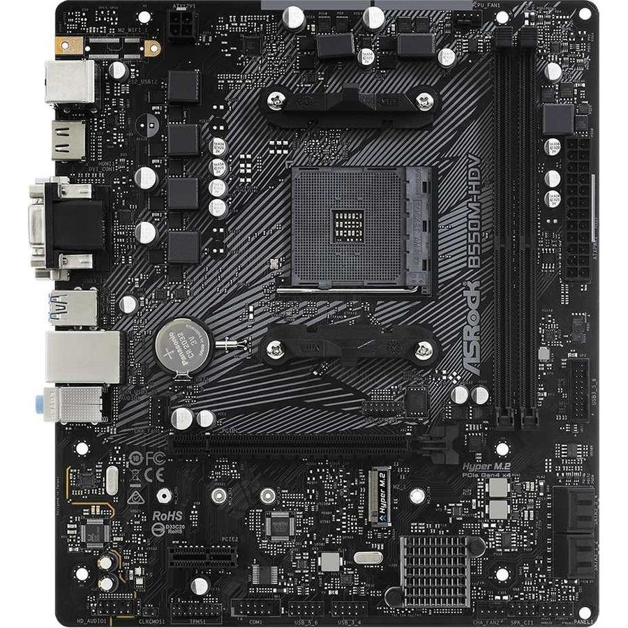 Asrock B550M-HDV {Soc-AM4 AMD B550 2xDDR4 mATX AC`97 8ch(7.1) GbLAN RAID+VGA+DVI+HDMI}