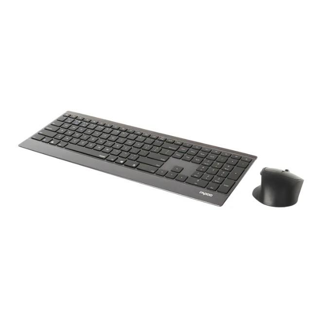 Клавиатура + мышь Rapoo 9500M клав:черный мышь:черный USB беспроводная Bluetooth/Радио slim [18892]