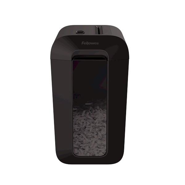 Fellowes Шредер PowerShred LX65 FS-44007(01), черный {DIN P-4,  4х37мм, 8 лст., 17 лтр.,  уничт.: скрепки,скобы,карты}