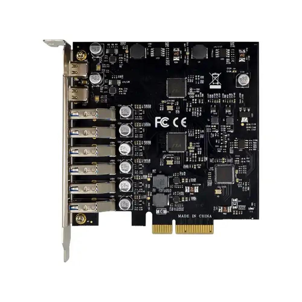 ORIENT AM-U3142PE-6A2C, Контроллер PCI-Ex4 v3.0, USB 3.2 Gen2, скорость до 10 Гбит/с, 8-port ext (6xType-A + 2xType-C), ASM3142+VL820-Q8 chipset, Self powered (33230)