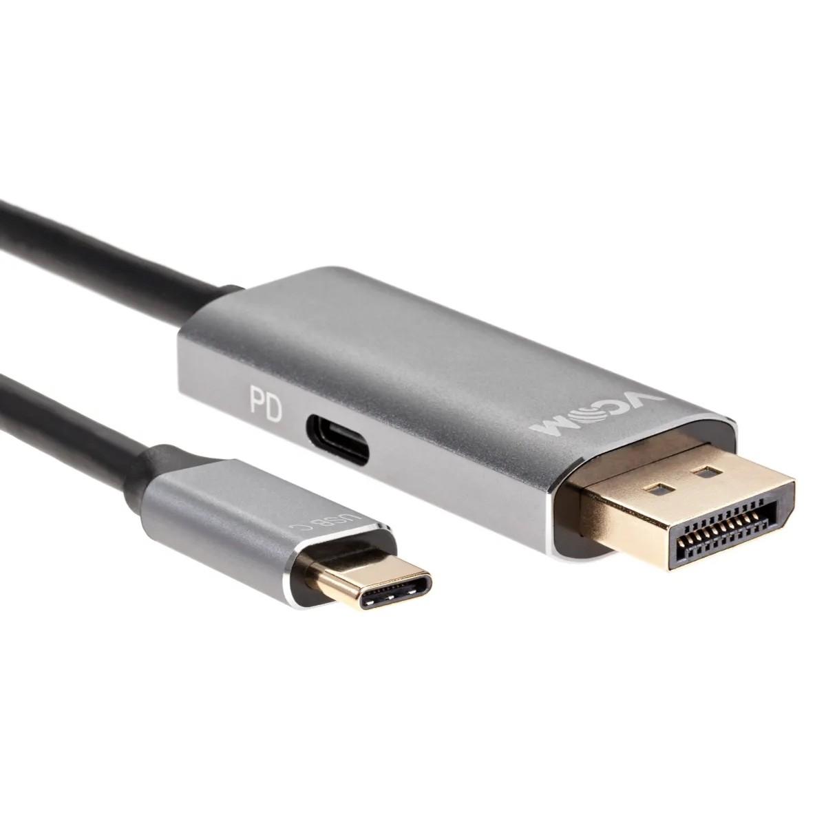 VCOM CU480MCPD-1.8M Кабель-адаптер USB Type-Cm --> DP1.4v (m) 8K@60Hz, PD 100W,1.8m , Alum Shell,VCOM <CU480MCPD-1.8M>