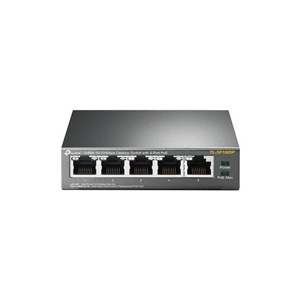 TP-Link TL-SF1005P 5-портовый 10/100 Мбит/с настольный коммутатор с 4 портами PoE+