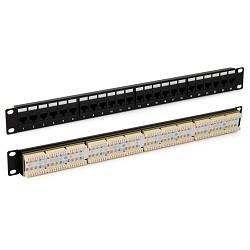 Hyperline PP3-19-48-8P8C-C5E-110D Патч-панель 19", 2U, 48 портов RJ-45, категория 5e, Dual IDC, ROHS, цвет черный