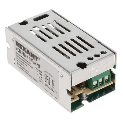 Rexant 200-012-1  Источник питания 220 V AC/12 V DC 1 A 12 W с разъемами под винт, без влагозащиты (IP23)