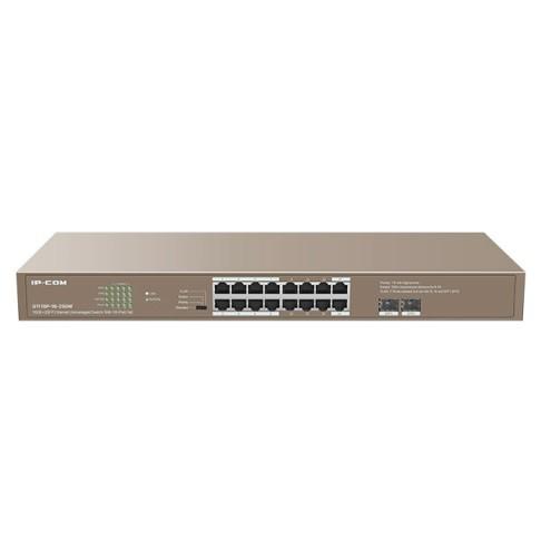 IP-COM G1118P-16-250W Коммутатор PoE неуправляемый 16-Ports 10/100/1000 Base-T + 2-Port 1000 Base-X SFP  / 16-Ports PoE (PoE бюджет 230W)