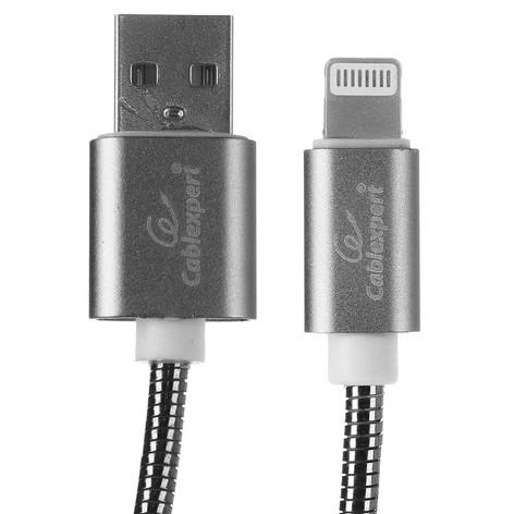 Cablexpert Кабель для Apple CC-G-APUSB02Gy-1.8M, AM/Lightning, серия Gold, длина 1.8м, титан, блистер