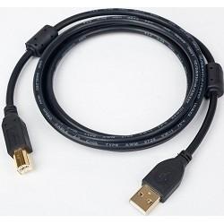 Bion Кабель интерфейсный USB 2.0 AM/BM, позолоченные контакты, ферритовые кольца, 3м, черный [BXP-CCF-USB2-AMBM-030]