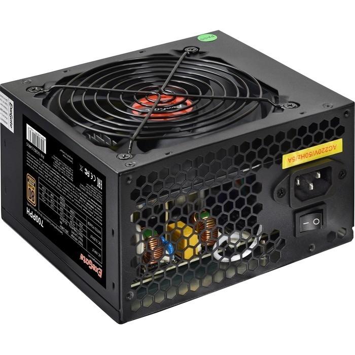 Exegate EX282154RUS-OEM Блок питания 700W ExeGate 80 PLUS® Bronze 700PPH-OEM (ATX, APFC, КПД 89% (80 PLUS Bronze), 12cm fan, 20+4pin, 2x(4+4)pin, 4xPCI-E, 8xSATA, 4xIDE, black, RTL)