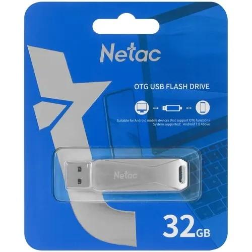 Netac USB Drive 32GB U782C <NT03U782C-032G-30PN>, USB3.0+TypeC, металлическая