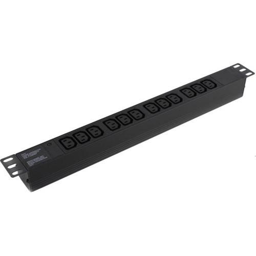 Exegate EX280865RUS Блок розеток ExeGate ServerPro PDU-19H007 Al-12C13-C20, 19",1U,алюм, 12 IEC 320 C13, С20