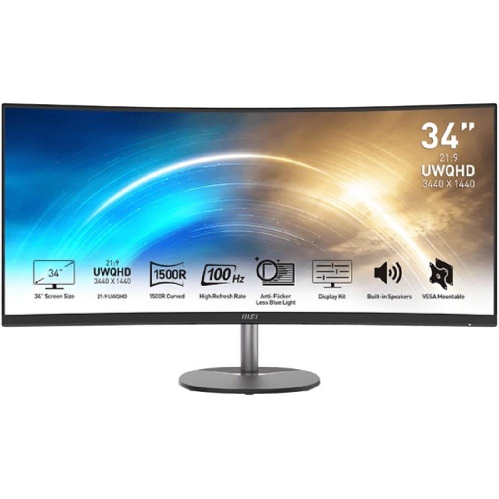 MSI PRO 34" MP341CQ {VA Curved 3440x1440 100Hz 1ms  178/178 300cd 3000:1 2xHDMI DisplayPort MM}