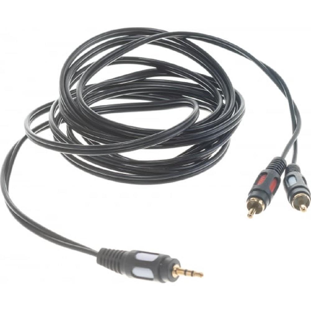 Rexant (17-4234) Шнур Стерео 3,5мм - 2 RCA, 3м, Gold