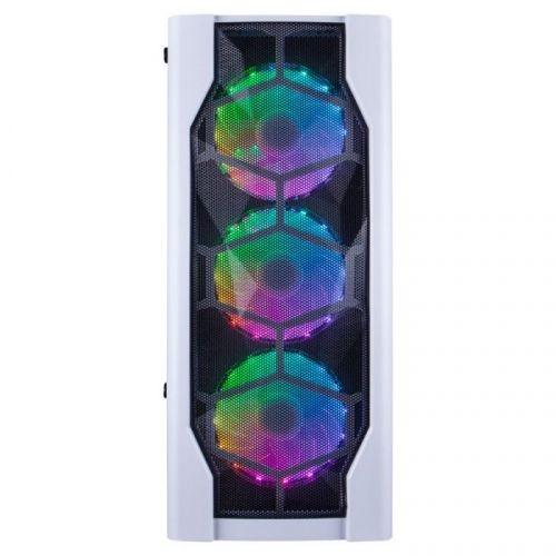 1STPLAYER Корпус DK D4 WHITE / ATX, tempered glass, metal mesh / 4x 120mm LED fans inc. / D4-WH-4G6