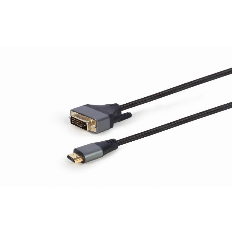 Cablexpert Кабель HDMI-DVI , 4K, 19M/19M, 1.8м, single link, пакет (CC-HDMI-DVI-4K-6)