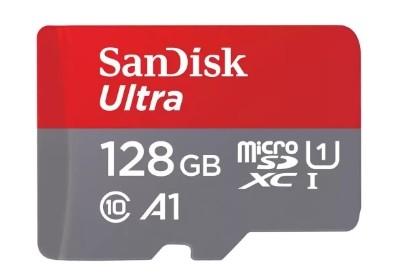 Флеш карта microSDXC 128GB SanDisk Ultra Class 10, UHS-I, R 140 МБ/с, <SDSQUAB-128G-GN6MN> без адаптера SD