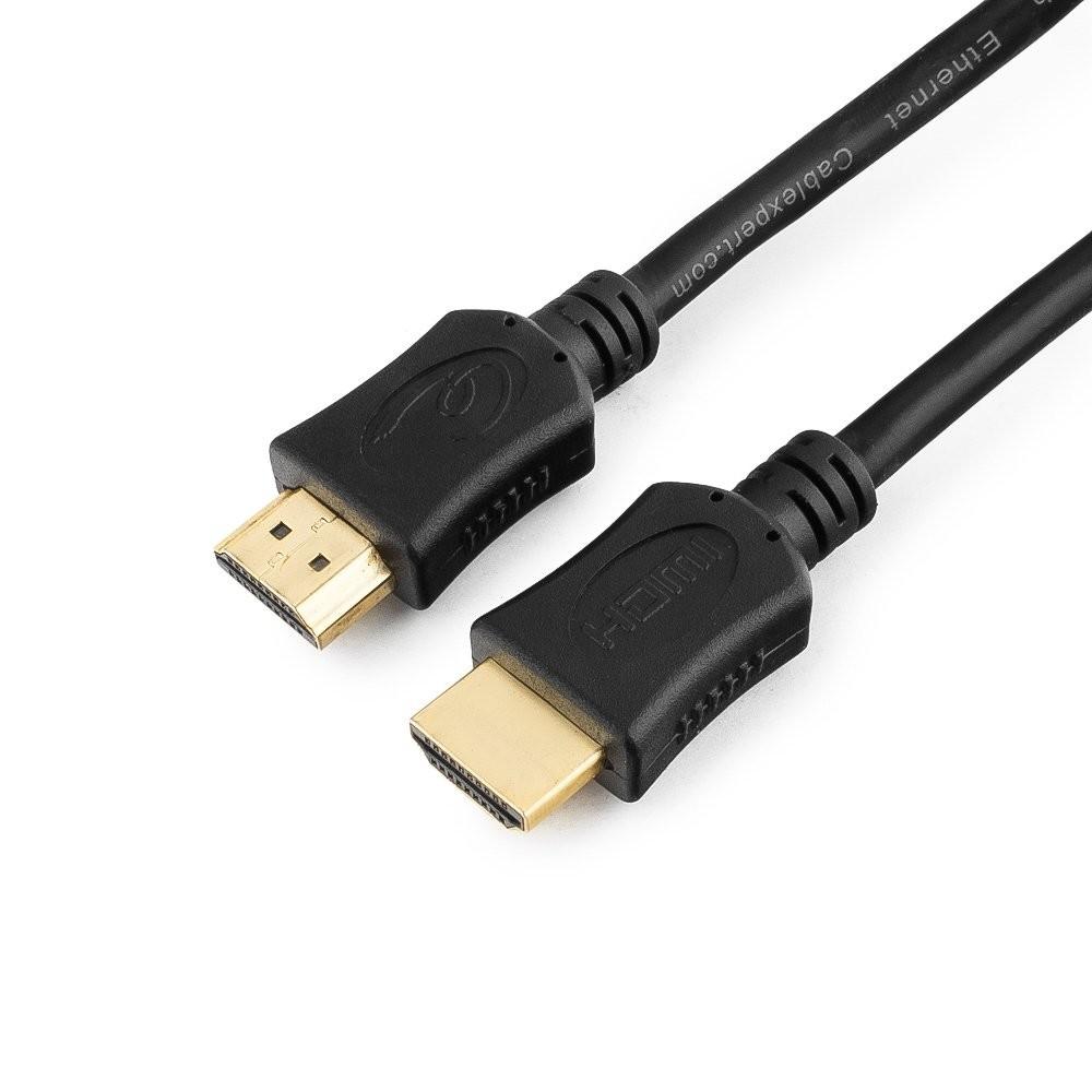 Кабель HDMI Cablexpert 19M/19M, v2.0, серия Light, позол.контакты, экран, 1.5м, черный, пакет (CC-HDMI4L-1.5M)