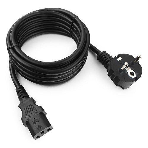 Кабель питания Cablexpert PC-186-VDE-1M, 1м, Schuko- C13, VDE, 10А, черный, с заземлением, пакет