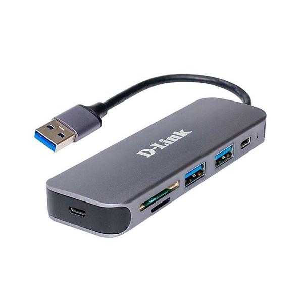 D-Link DUB-1325/A2A Концентратор с 2 портами USB 3.0, 1 портом USB Type-C, слотами для карт SD и microSD и разъемом USB 3.0