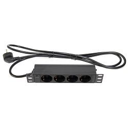 5bites PDU410A-10 Блок розеток  4S / AL / 1U / 10" / 2M*3G*1.5MM2 / VDE