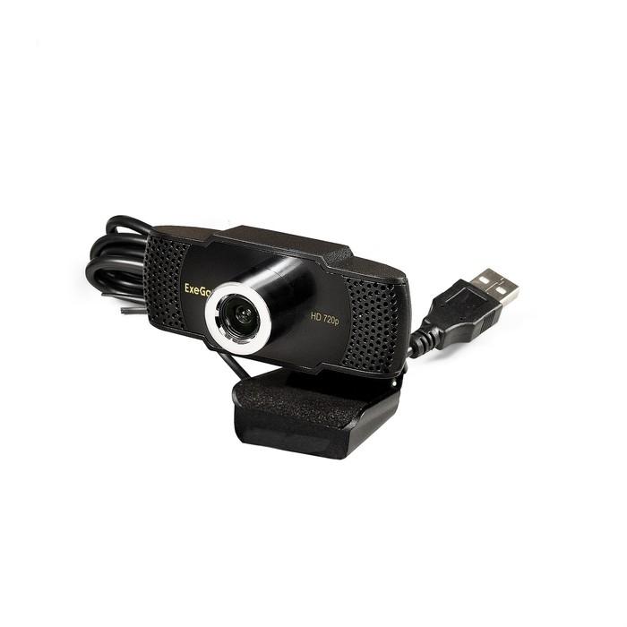 Exegate EX287377RUS Веб-камера ExeGate BusinessPro C922 HD (матрица 1/3" 1,3 Мп, 1280х720, 720P, 30fps, 4-линзовый объектив, USB, микрофон с шумоподавлением, универсальное крепление