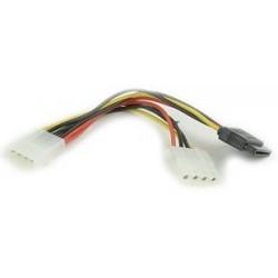 Gembird/Cablexpert Кабель питания SATA, 15см, molex 4pin/molex4pin+sata 15pin, на 2 устр. (CC-SATA-PSY2)