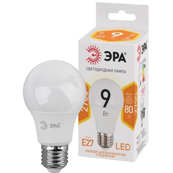 ЭРА Б0032246 Лампочка светодиодная STD LED A60-9W-827-E27 E27 / Е27 9Вт груша теплый белый свет