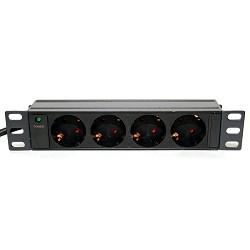5bites PDU410A-10 Блок розеток  4S / AL / 1U / 10" / 2M*3G*1.5MM2 / VDE