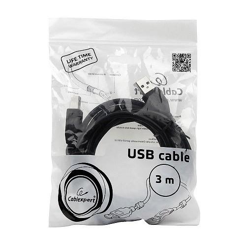Gembird/Cablexpert CCF2-USB2-AMBM-10 USB 2.0 Pro Кабель  , AM/BM, 3м, экран, 2феррит.кольца, черный, пакет