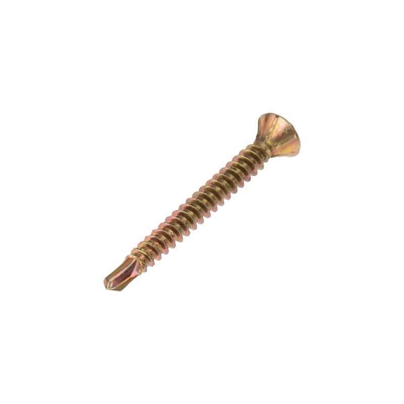 Rexant KR-01-3722-006 Саморез оконный KRANZ сверло, 3.9х35, желтый цинк, короб (500 шт./уп.)
