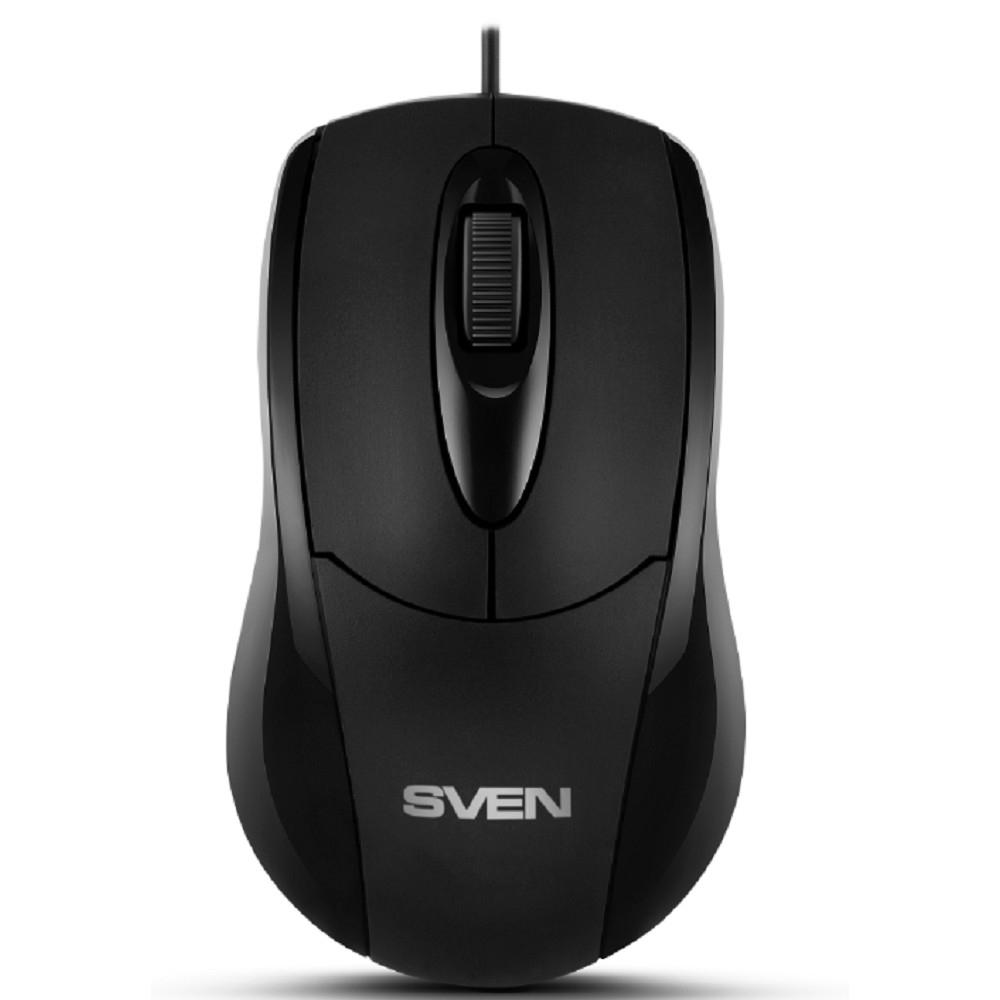 Мышь SVEN RX-110 USB чёрная (2+1кл. 1000DPI, цвет. картон, каб. 1,5м)