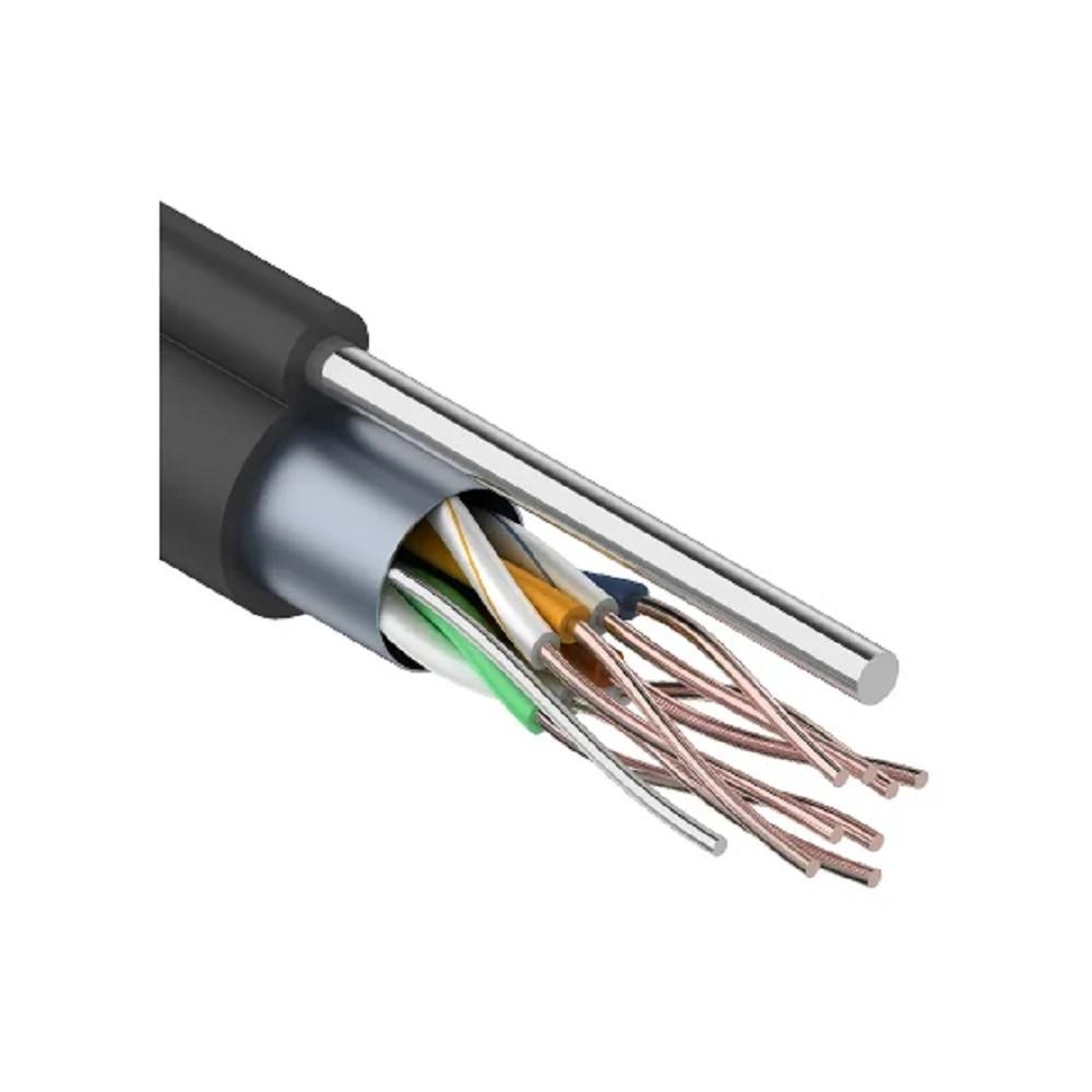 PROconnect (01-0155) Кабель F/UTP, CAT 5e, PE 4х2х0,48мм, 24AWG, внешний, черный, 305м, с тросом