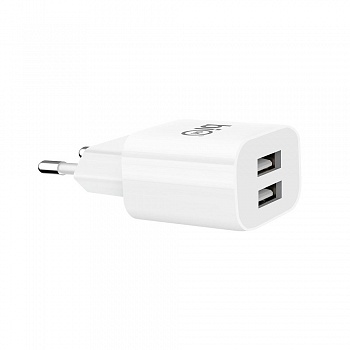 Bion Сетевое Зарядное Устройство, 2*USB-A, 10 Вт, белый [BXP-ADP-2A-10W]