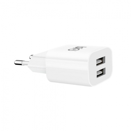 Bion Сетевое Зарядное Устройство, 2*USB-A, 10 Вт, белый [BXP-ADP-2A-10W]