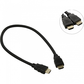 Exegate EX287728RUS Кабель HDMI ExeGate EX-CC-HDMI2-0.5 (19M/19M, 0,5м, v2.0, 4K UHD, Ethernet, позолоченные контакты)