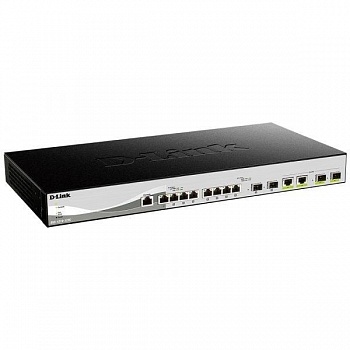 D-Link DXS-1210-12TC/B1A PROJ Настраиваемый L2+ коммутатор с 8 портами 10GBase-T, 2 портами 10GBase-X SFP+ и 2 комбо?портами 10GBase-T/SFP+
