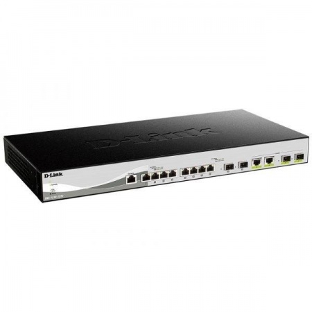 D-Link DXS-1210-12TC/B1A PROJ Настраиваемый L2+ коммутатор с 8 портами 10GBase-T, 2 портами 10GBase-X SFP+ и 2 комбо?портами 10GBase-T/SFP+