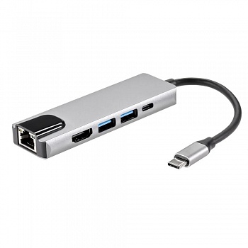 AOpen ACU435M Адаптер USB 3.1 Type-Cm ->HDMI A(m) 4K@30Hz, RJ45, 2XUSB3.0, PD, iOpen <ACU435M>