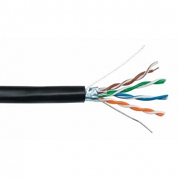Кабель NEOMAX [NM721032-P] F/UTP cat.5e 4x2x0.46, 25 AWG, медь, внешний, PE, 305м, черный