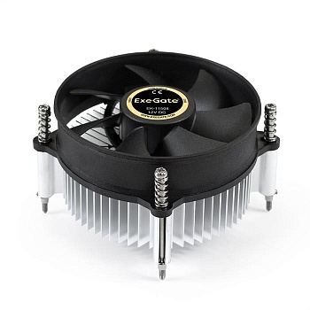 Exegate EX286138RUS Кулер ExeGate EK-11508 (Al, LGA1150/1151/1155/1156/1200, TDP 75W, Fan 90mm, 2200RPM, Hydro bearing, 3pin, 22db, 285г, с термопастой, на винтах, Retail color box)