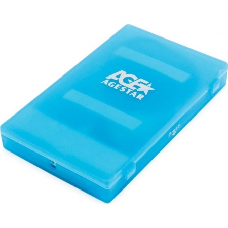 Внешний корпус 2.5" SATA HDD/SSD AgeStar SUBCP1 blue (USB2.0, пластик, безвинтовая конструкция) (SUBCP1 (BLUE))