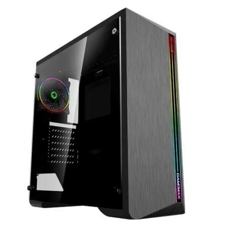 Gamemax Shine G517 ATX case, black, w/o PSU,w/1xUSB3.0+2xUSB2.0, HD-Audio , w/1x12mm FR1x12cm Ring ARGB Fan(FN-12Rainbow-N)