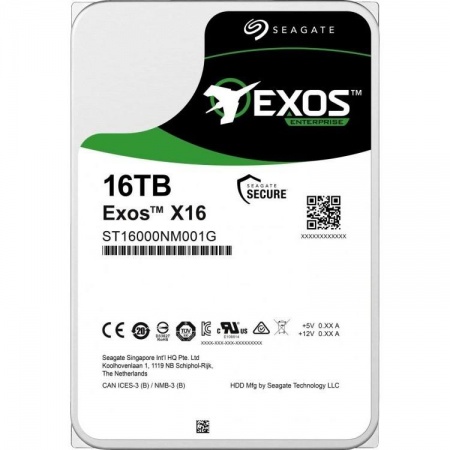 16TB Seagate Exos X16 (ST16000NM001G) {SATA 6Gb/s, 7200 rpm, 256mb buffer, 3.5"}