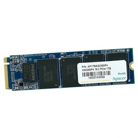 M.2 2280 1TB Apacer AS2280P4 Client SSD AP1TBAS2280P4-1 PCIe Gen3x4 with NVMe, 3000/2000, IOPS 215/390K, MTBF 1.5M, 3D TLC, 800TBW, 0,73DWPD, RTL (918253)